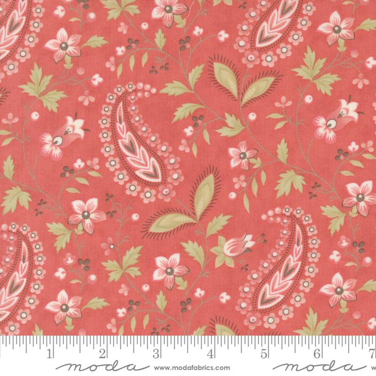Fabric Moda Scarlet Paisley Vine Muse by the Quarter Yard 44393-13